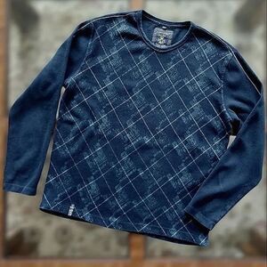 Point Zero navy abstract argyle sweater